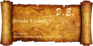 Dinda Elemér névjegykártya